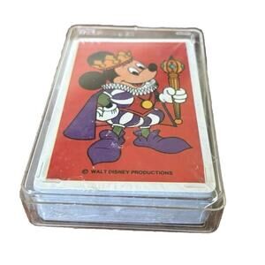 Vintage Walt Disney Mickey Mouse Red KING Playing Cards - Factory Sealed